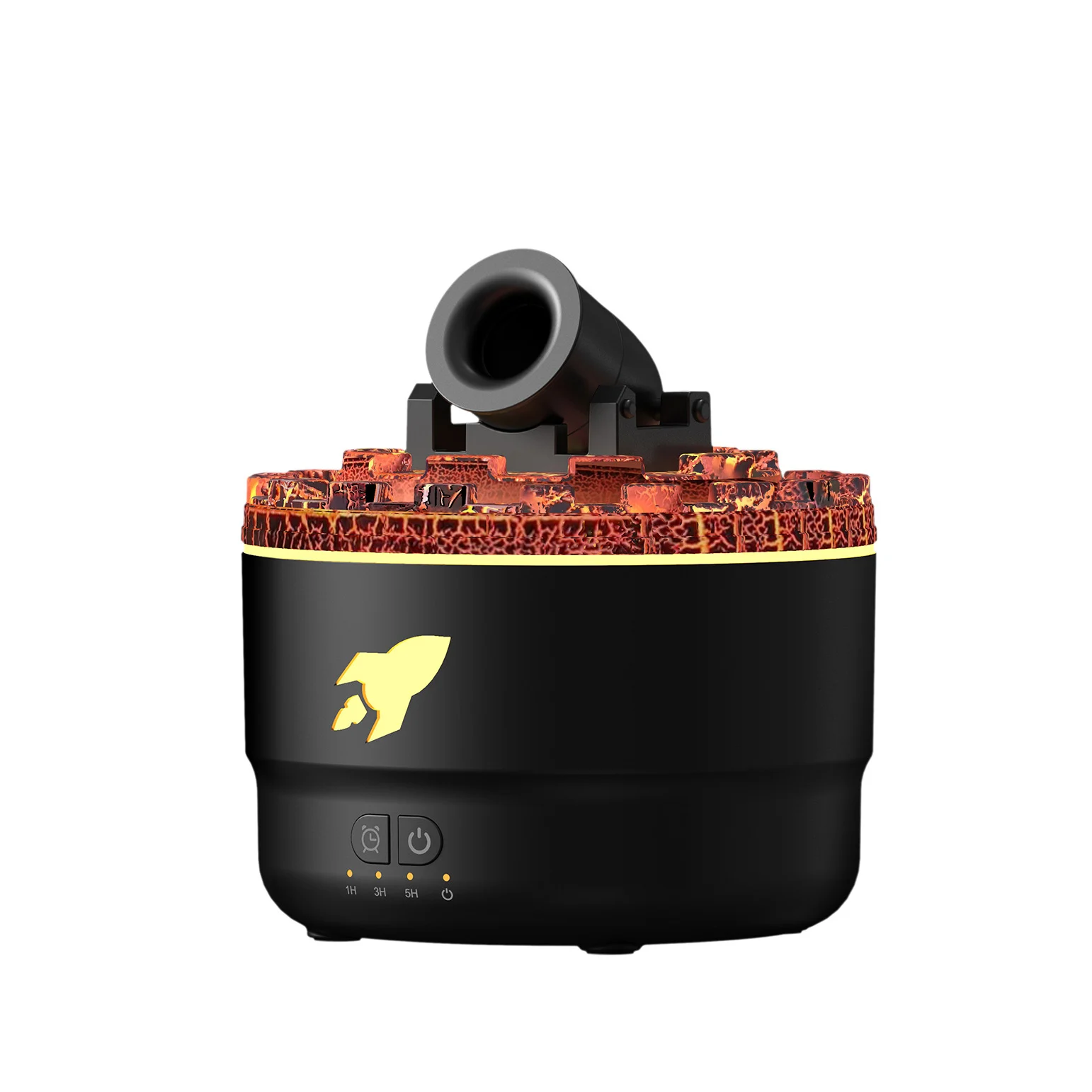 Innovative Products 2025 Cannon 3D Flame lava Jellyfish Aroma Essential Oil Diffuser 7 Colorful Led Flame Humidifier Diffuser