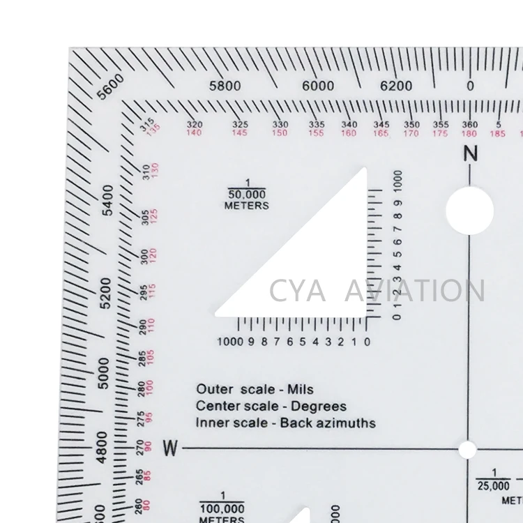 CYA Square Coordinate Scale Protractor for Scale Maps  Reading Protractor MP-2