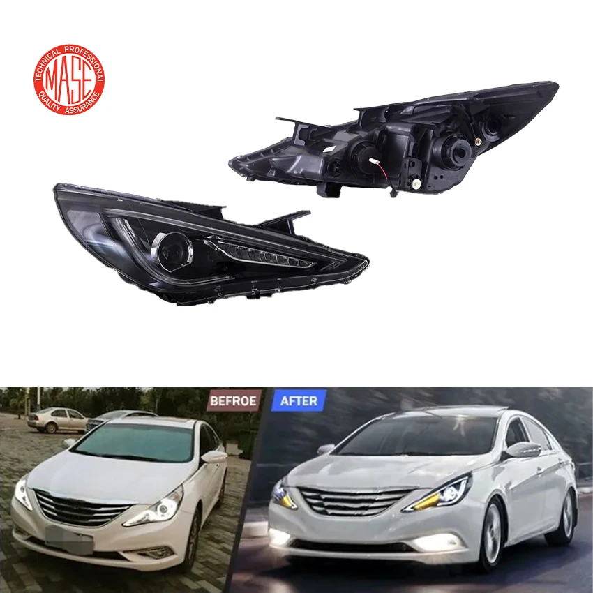 CZJF Plug and Play Q5 Hella 5 Lens Wiping Turn Indicator DRL ACC Module LED Headlamp for Hyundai Sonata 2011 2012 2013 2014 2015