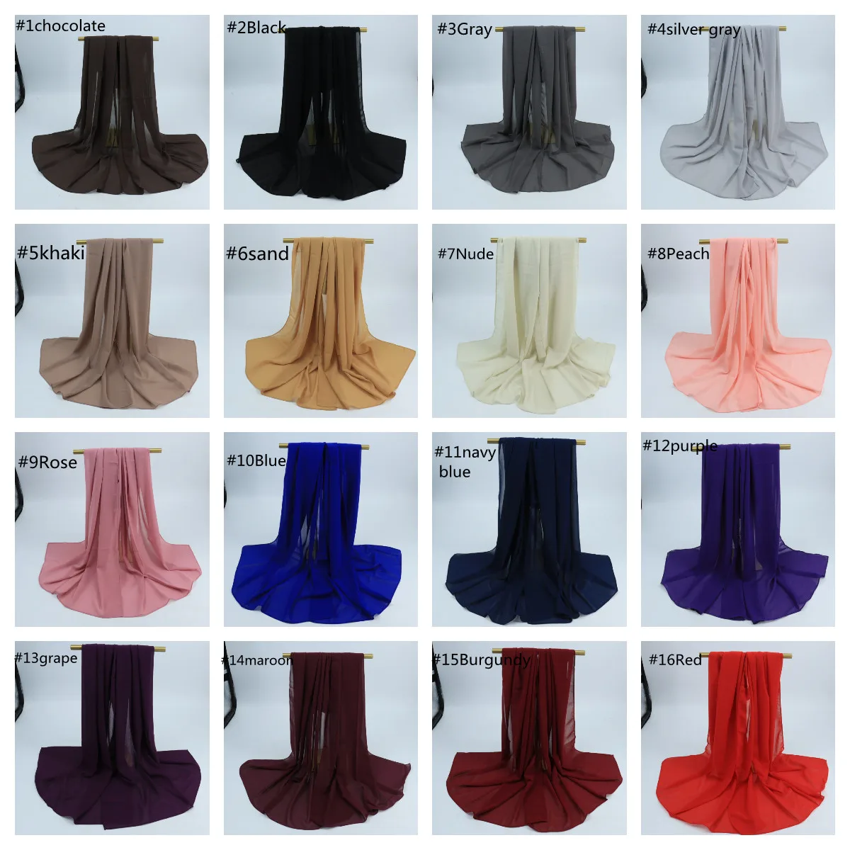 Custom Logo Wholesale High Quality Long Chiffon Women Shawl Hijab Scarf ...