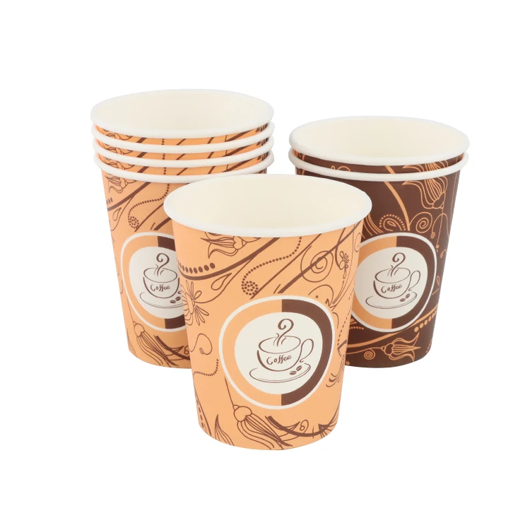 new design custom multi size disposable single wall coffee drink paper cups with printed logo
