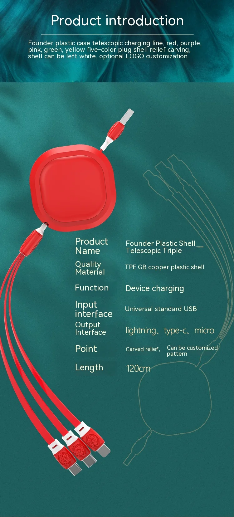 one drag three data cable 3C Electronic Consumer Products Manufacture