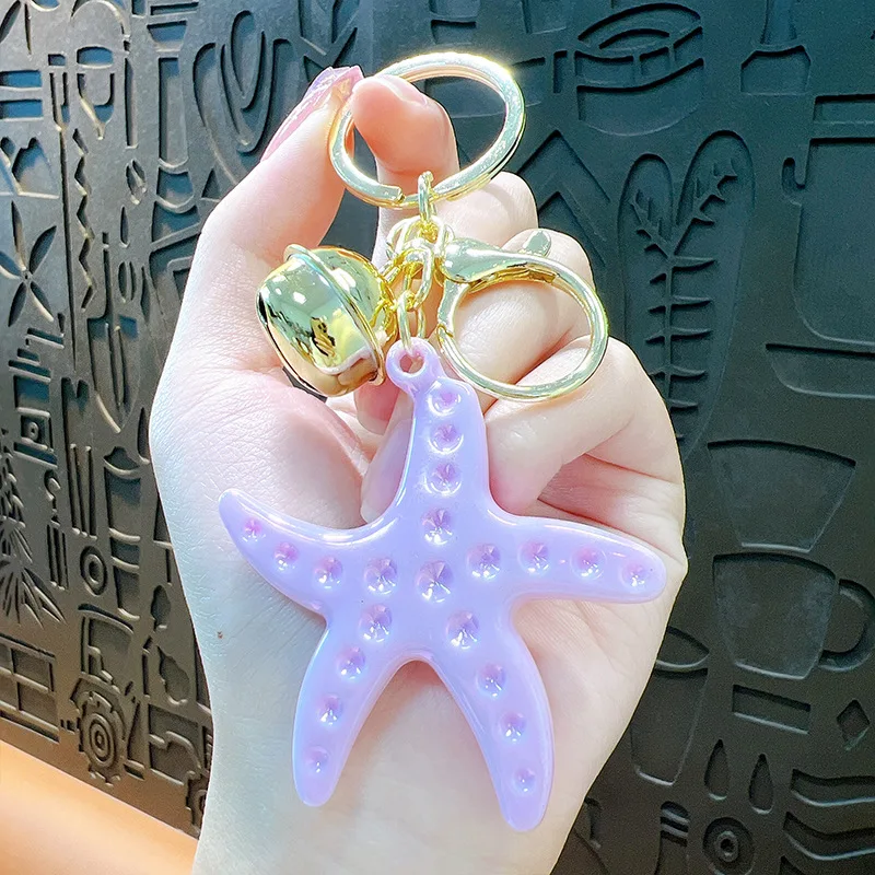 Creative Electroplated Acrylic Starfish Keychain Doll Machine