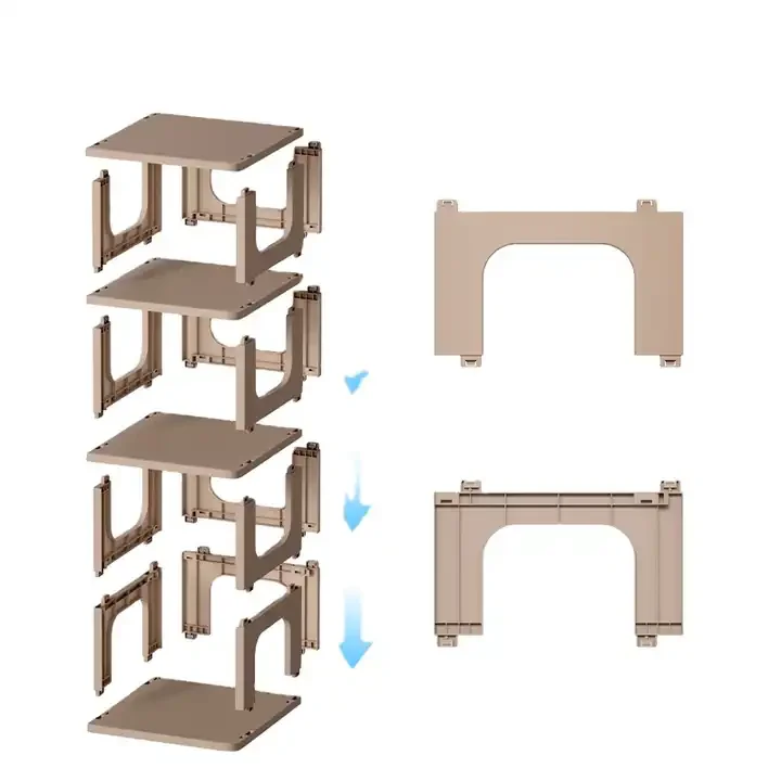 Modern Multi-Layer Foldable PP Plastic Shoe Rack Storage Cabinet Stackable and Display Style for Home Kitchen Bathroom Storage manufacture