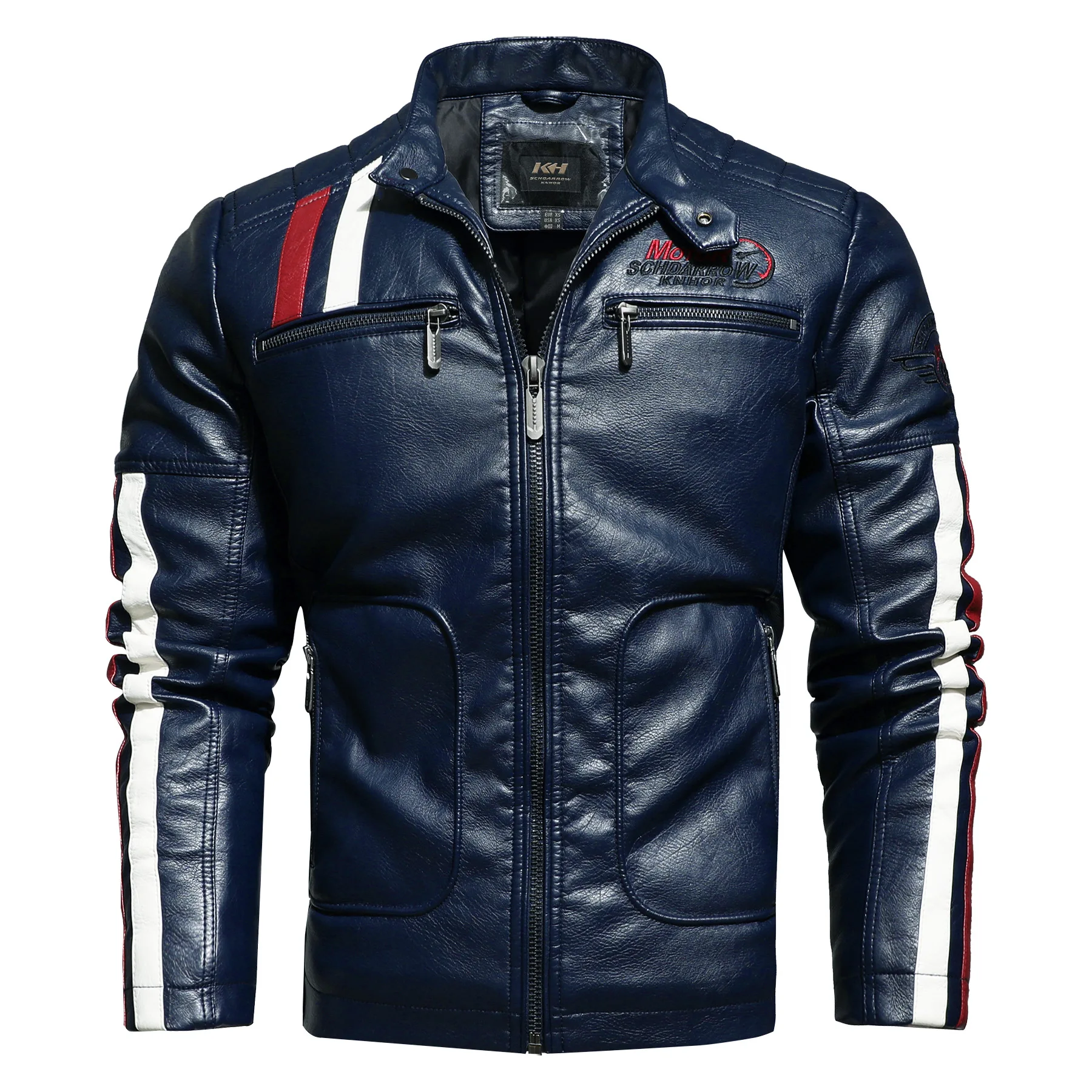 Factory direct selg clothes, trendy motorcycle washed with water, cotton leather men's jackets_voghion.com