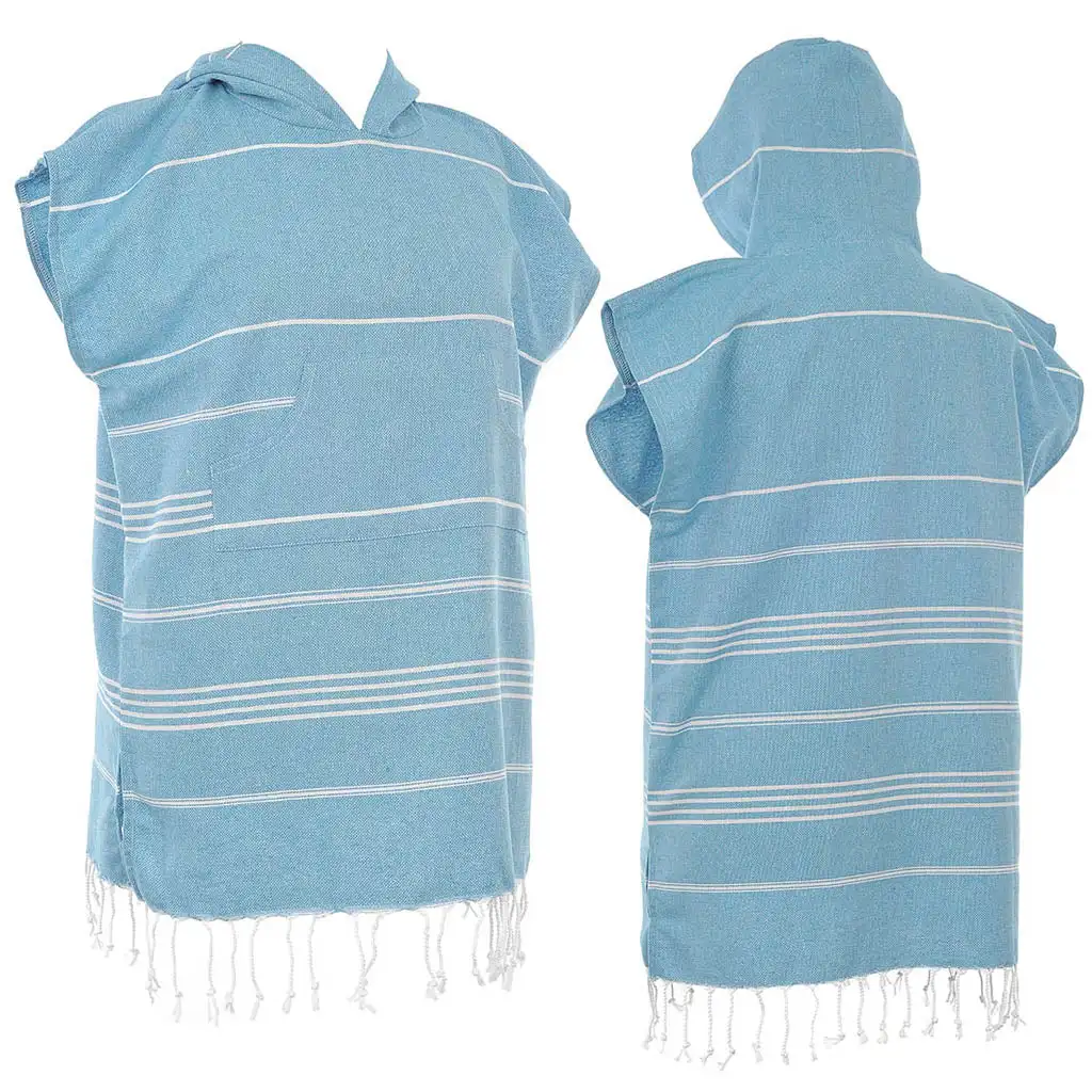 Personality Kids Poncho Towel Surf Kids Hooded Towel Custom Cotton Turkey Stripe Kids Back Pack supplier