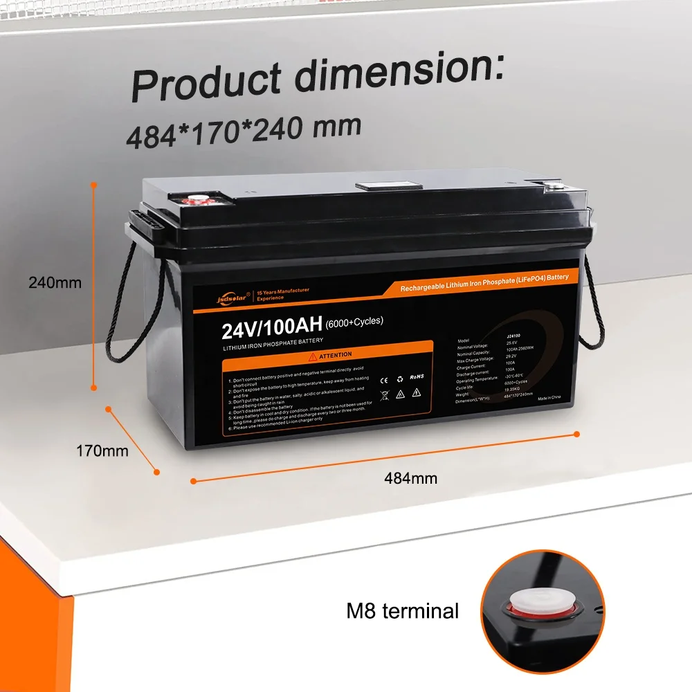 JSDSOLAR 24V 100Ah LiFePo4 Lifepo4 Battery Pack Lifepo4 24V 100ah Energy Storage