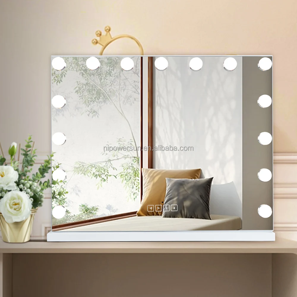 Large Vanity Mirror With Lighting And Bluetooth Speaker Hollywood