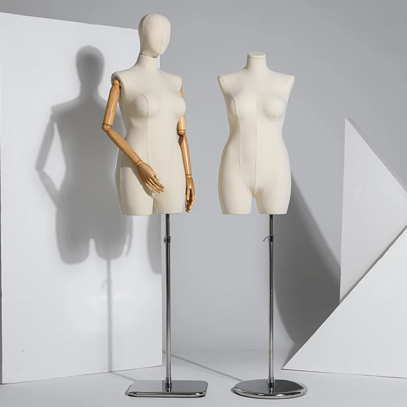 Factory Price Adjustable Dress Form Plus Size Half Body Female Mannequin With Head