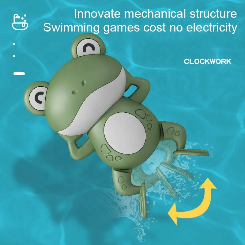 Ванная комната играть с водой с рисунками героев из мультфильмов, рисунок лягушки вверх с цепочкой сверху плавающий ванны младенца животных заводная игрушка для ванной