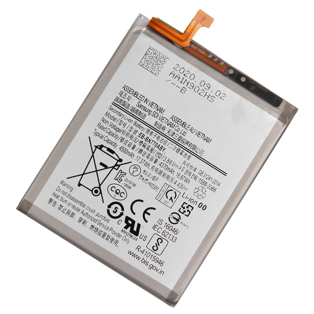 Перезаряжаемые литий-полимерные аккумуляторы для samsung note 10 lite, 3,85 В, 4370 мАч, Прямая продажа с завода