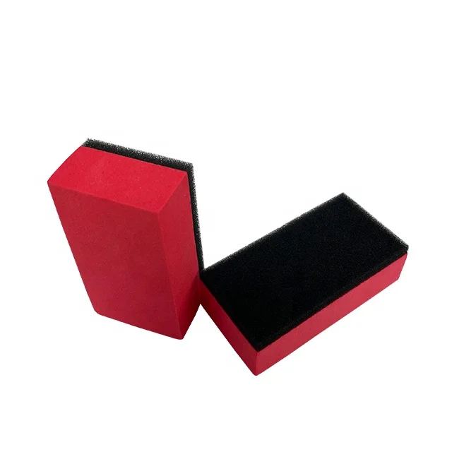 Красные квадратные поролоновые прокладки 80*40*25 мм губка-аппликатор для ухода за автомобилем полировки очистки восковой