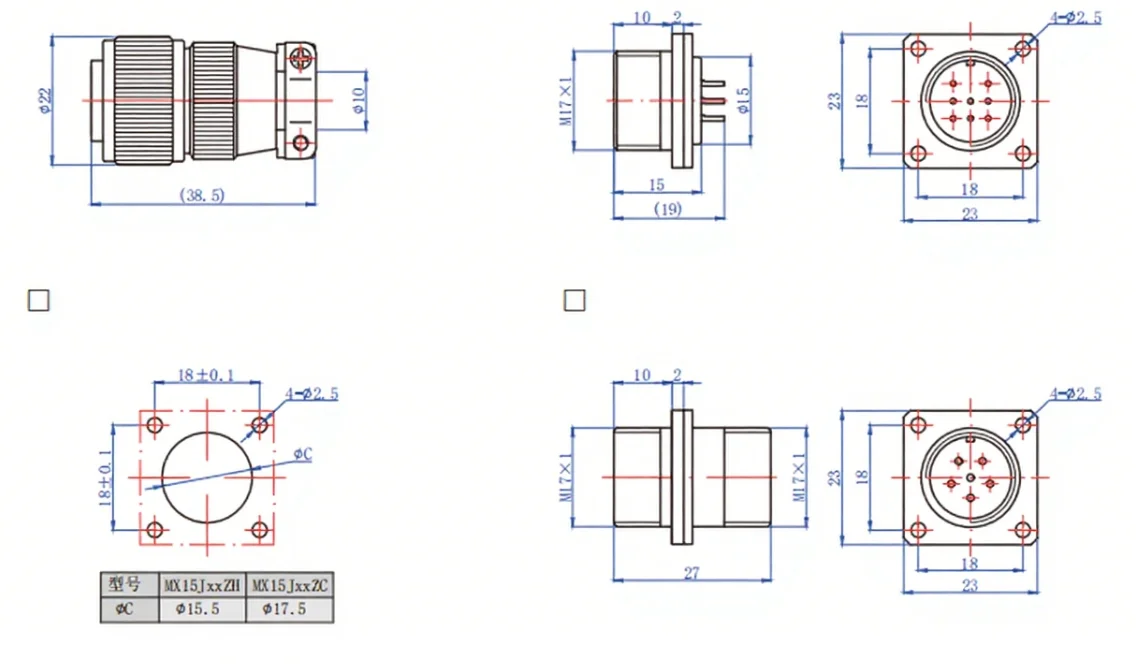 High Temperature Vacuum Sealing Hermetic Aviation Circular Connector MX15 Series 8Pin Stainless Steel Electrical Connector