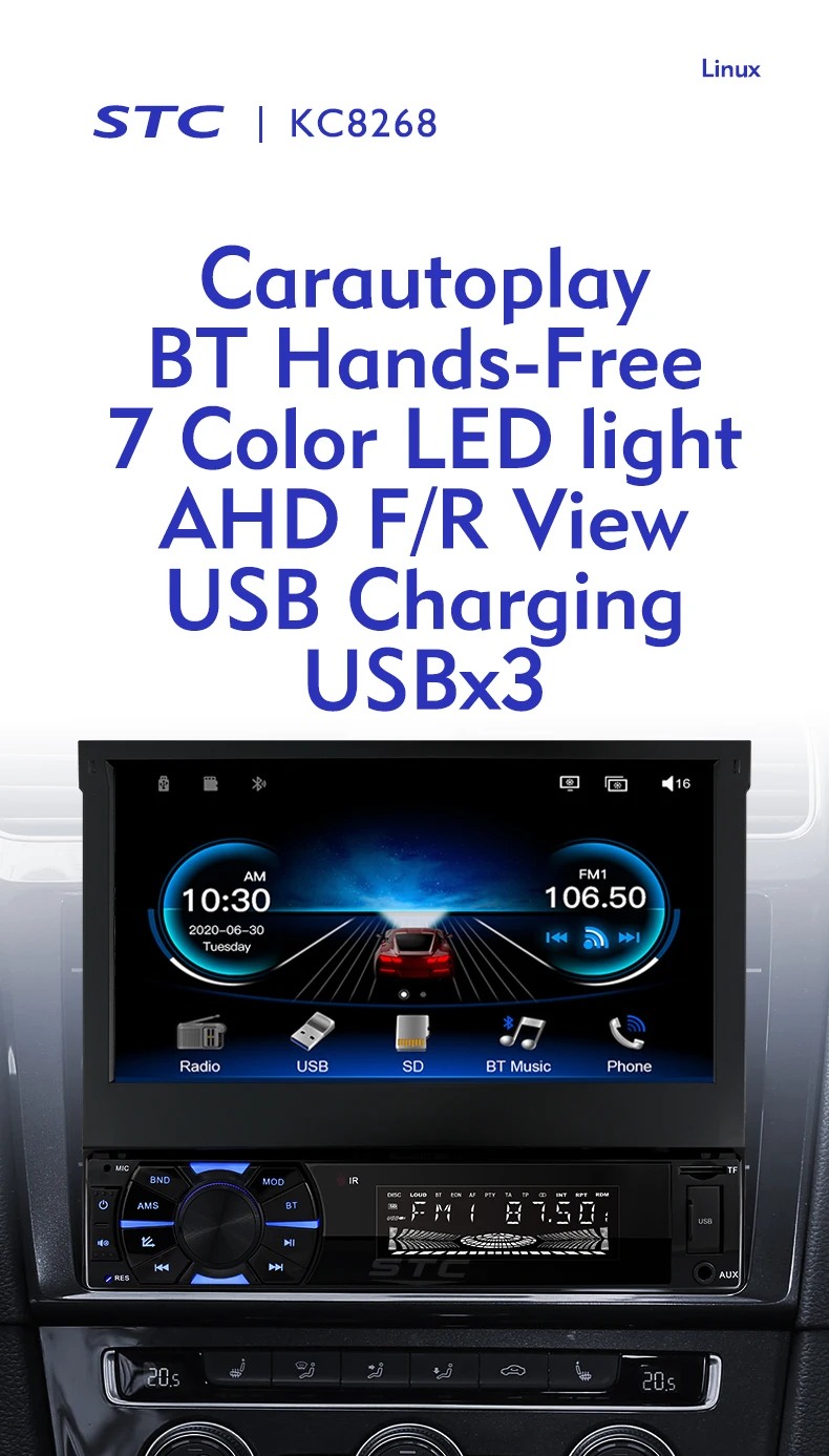 7 Inch Bt Stereo 2 Din Car Radio Car Video Multimedia Player Fm Usb Aux