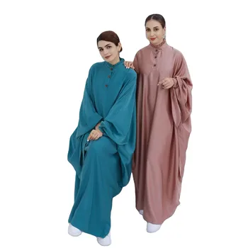 Wholesale High Quality Jilbab Modest Nida Niqab Khimar Abaya Muslim Islamic Clothing Butterfly Prayer Abaya Two Piece Set Jilbab