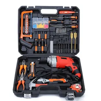 Multi-function lithium electric drill set quick change screwdriver power tool maintenance tool kit