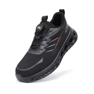 Fly Knit Men's Sneaker Custom OEM Professional  Lightweight Breathable Anti-Smash Anti-Puncture Steel Toe Safety Shoes