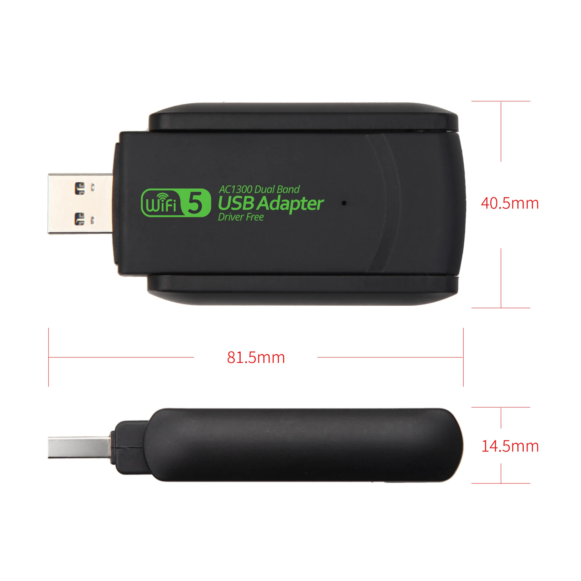 Adaptador USB WiFi Mediatek MT7612UN 1300Mbps Dual Band para PC Windows