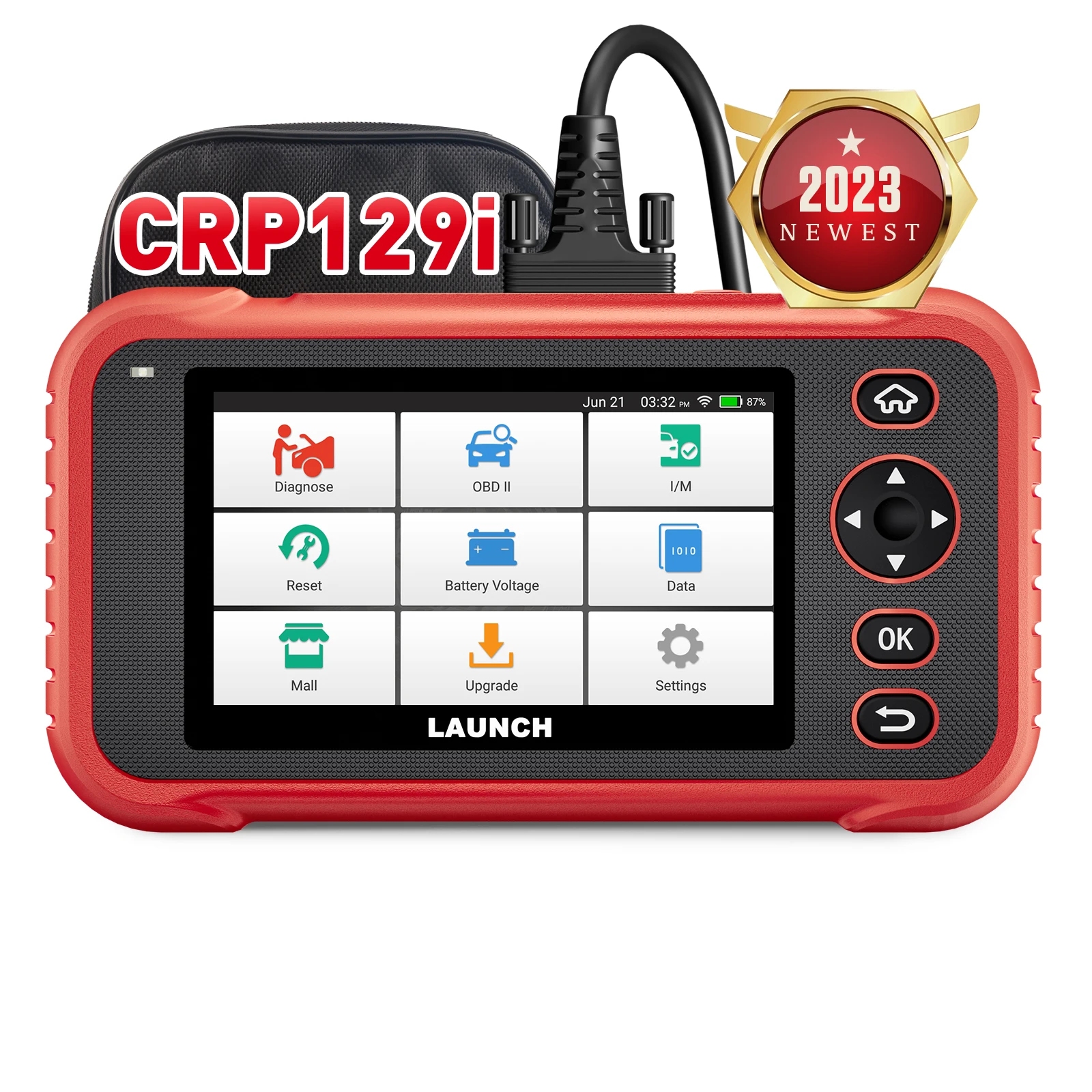 LAUNCH 2025 Version  CRP 129i Universal Car Diagnostic Tool Scanner OBD2 Automotive Code Reader ABS SRS at Engine With 8 Resets