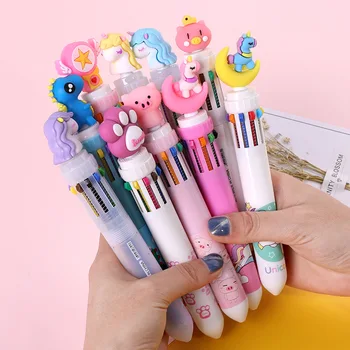 6pcs/set Rainbow Gradient Pens, Creative Journaling Pens, Fluorescent Pens,  Multicolor Pens, Glitter Pens, Random Six Colors