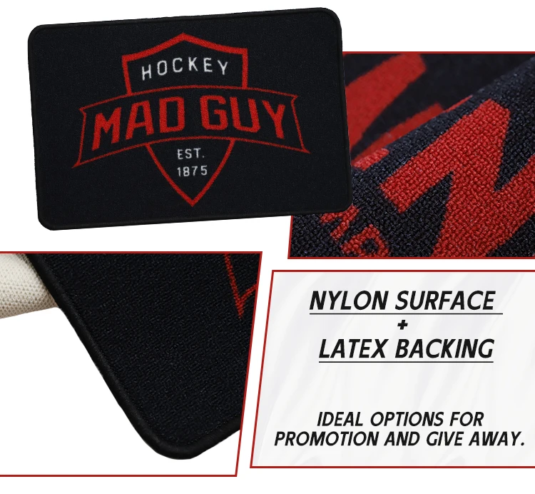 Custom Nylon Rubber Logo Entrance Door Mat for Sports Industry manufacture