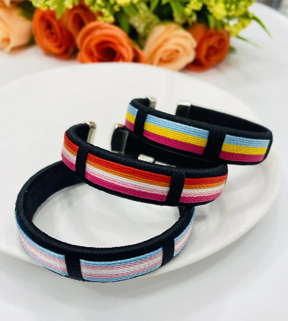 LGBTQ Pride Bracelets Rainbow Cuff Bangles for All