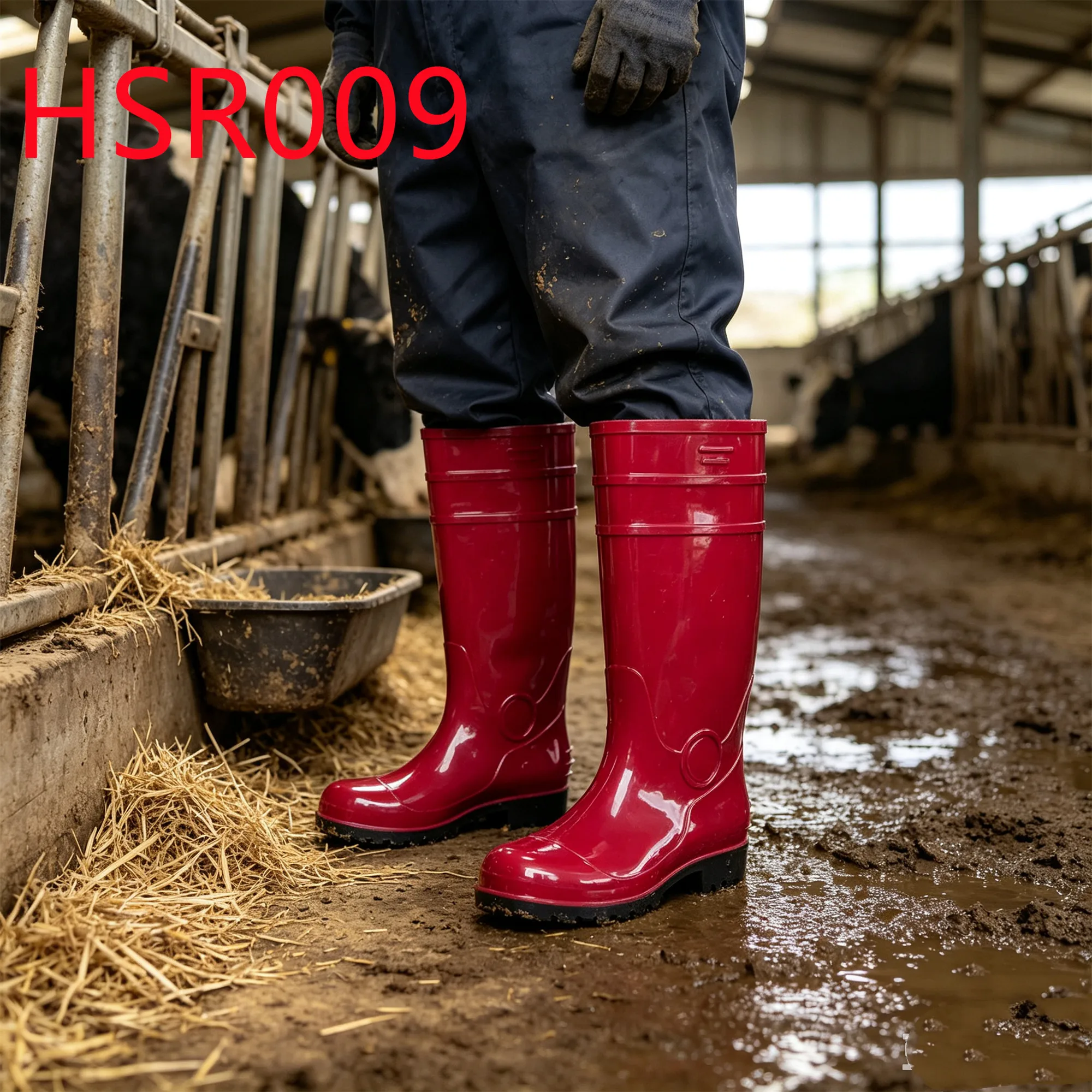 HY,Garden Irrigation Easy-wash Fully sealed Seams Hua Singh Rain Boots Pink/yellow/black/white CE Certified Rubber Boots HSR009