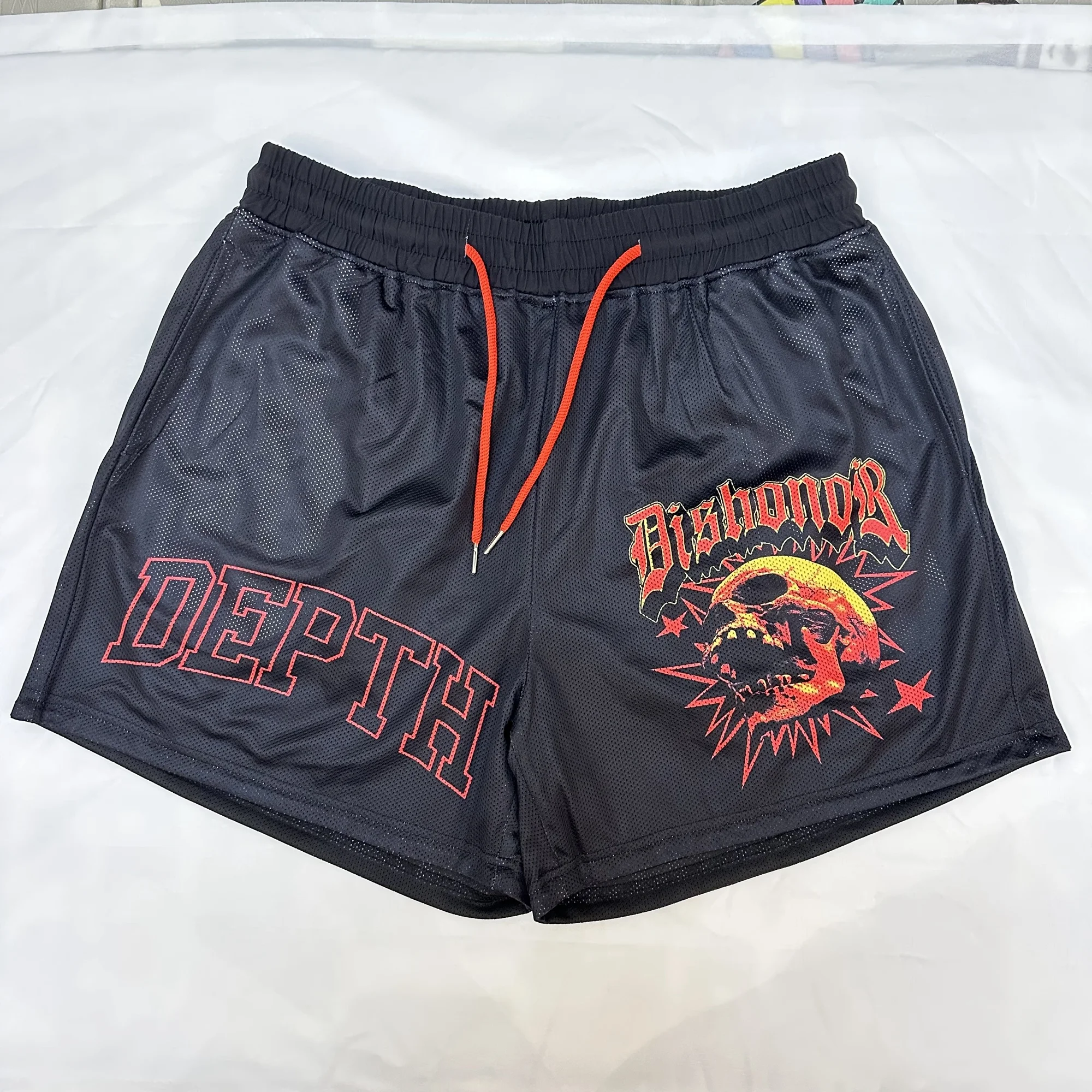 custom mesh double layer slim fit sublimation training lifting shorts for men with your own logo