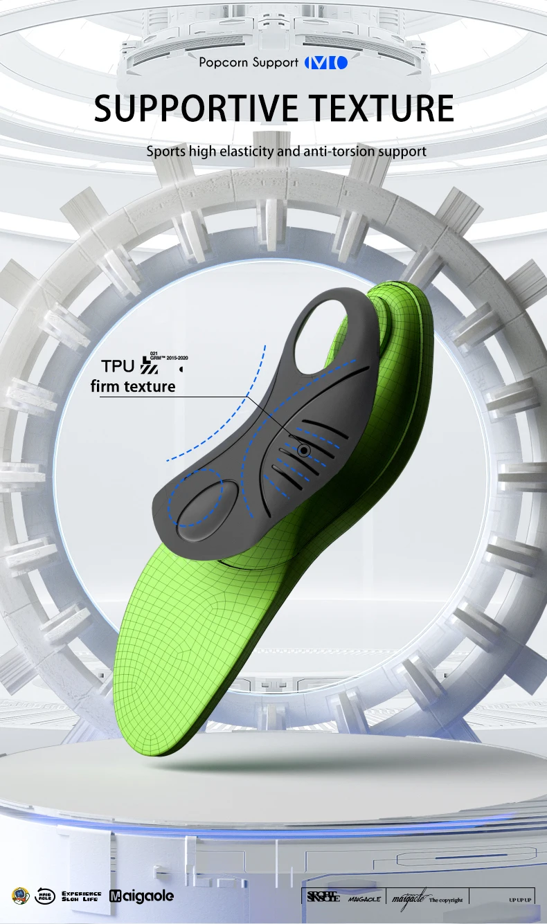 Popcorn ETPU Sports Comfort Insoles with Arch Support