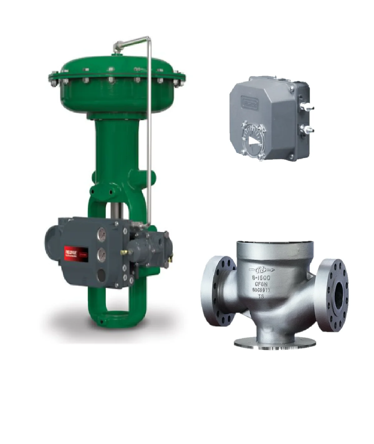 Chinese Control Valve with Fisher 3710 Valve Positioner and Fisher 667/657 Valve Actuator