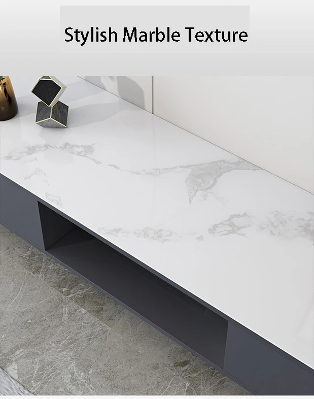 Nordic Light Tea Table Combined With Modern Simple Rock Plate Toughened