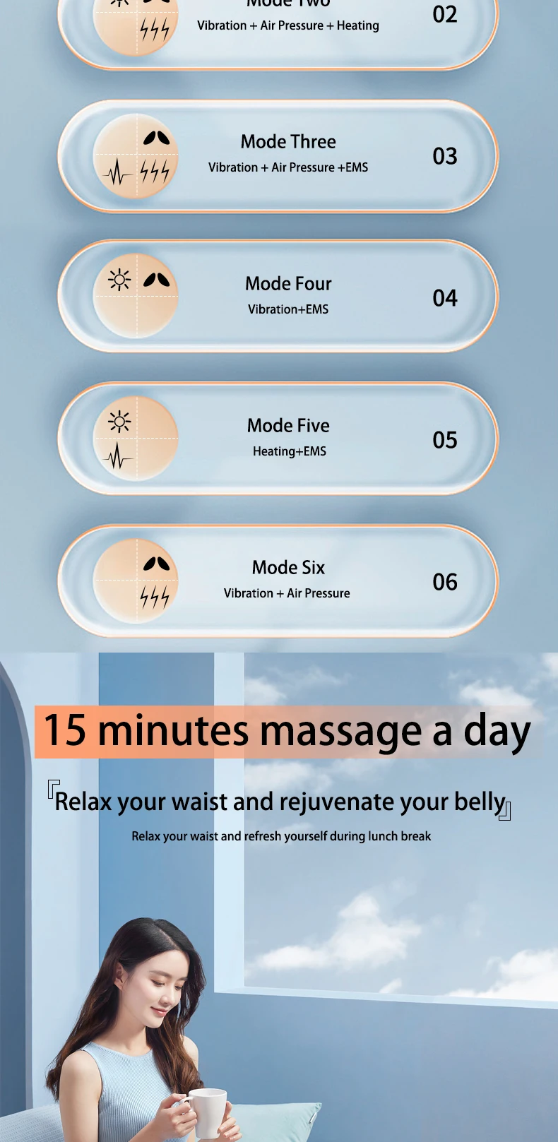 2025 Produits Gagnants lumbar, Belly, Back Massager Portable Electric Heating Pad Waist Massager Belt Heating