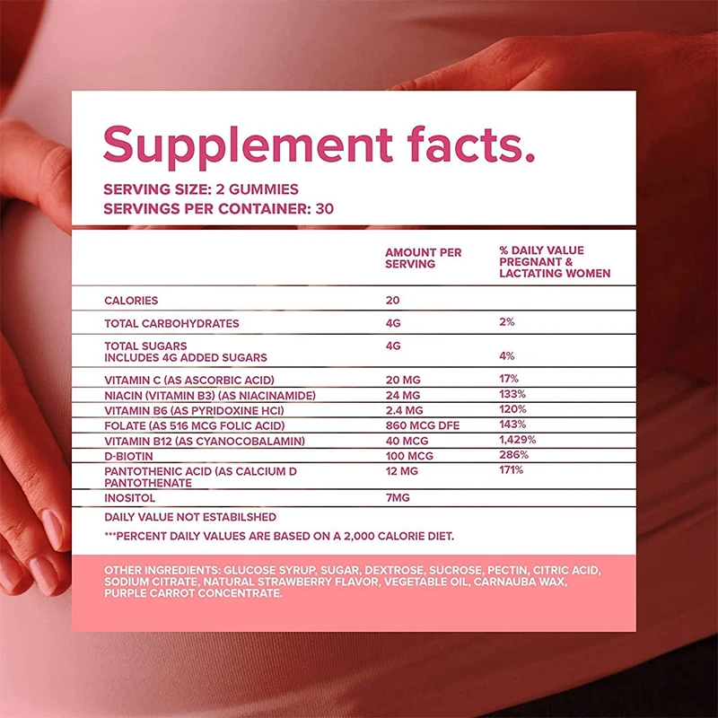Oem Fertility Prenatal Vitamins Gummy Supplement With Inositol Vitamin