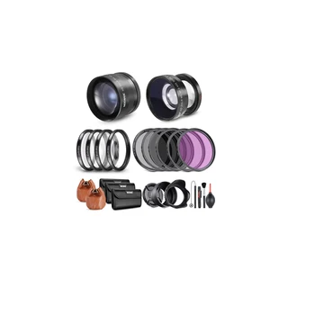 Neewer 58mm Lens and Filter Set Wide Angle 2.2X Telephoto Lens Close up Macro/ND/UV/CPL/FLD Camera Lens Filters for  APS-C