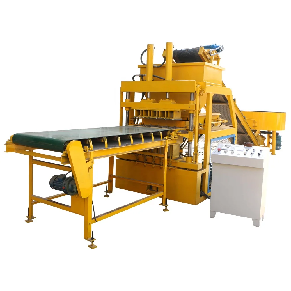 QTS4-10 Automatic Earth Block Machine logo Brick Machine Clay Diya Making Machine
