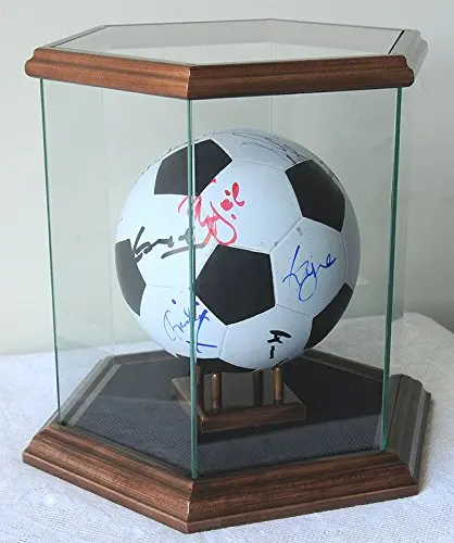 Kowaku Vitrina Acrílica Transparente De 30x30x30 Cm Con Base De Césped Artificial Para Balones De Baloncesto, Fútbol Y Voleibol - Exhibidor Y Organizador De Colecciones