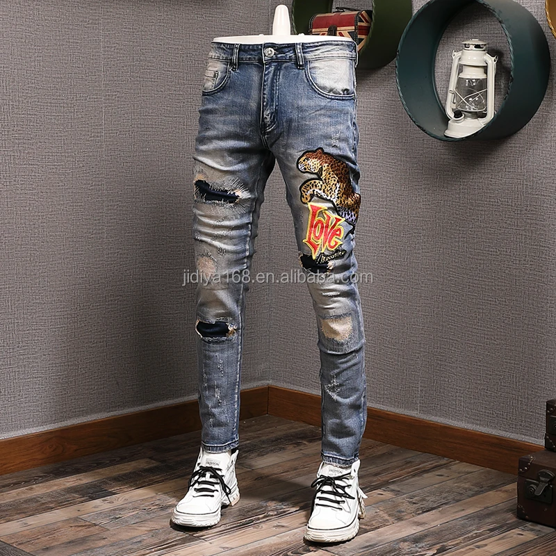 2023 New Men's Jeans Business Straight Sleeve Elastic Loose Retro Wash