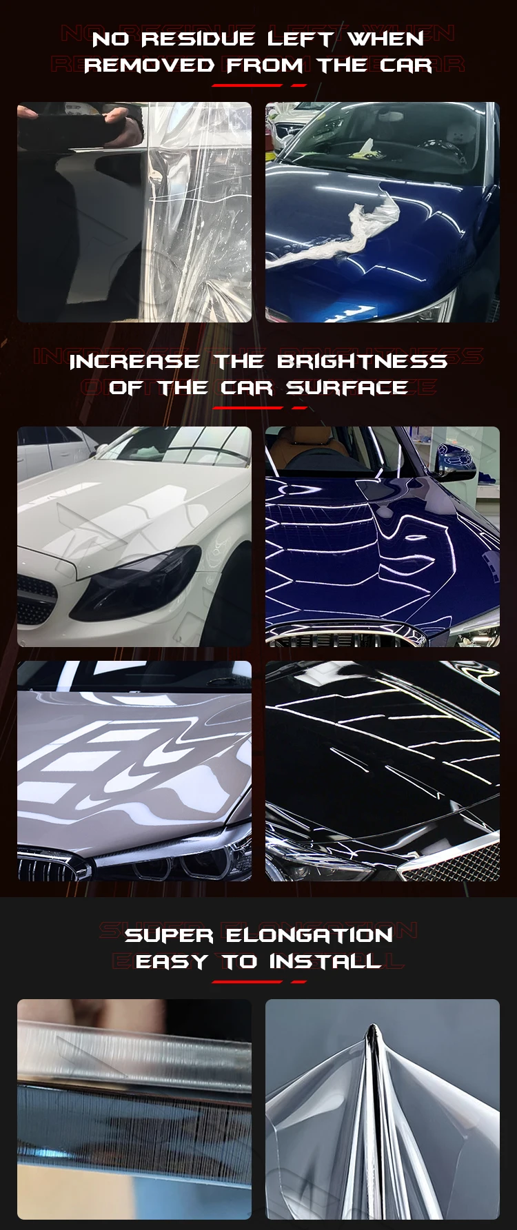 Clear Color Luxury Design Car Paint Protection Film with Hankol Glue for Premium Vehicle Protection