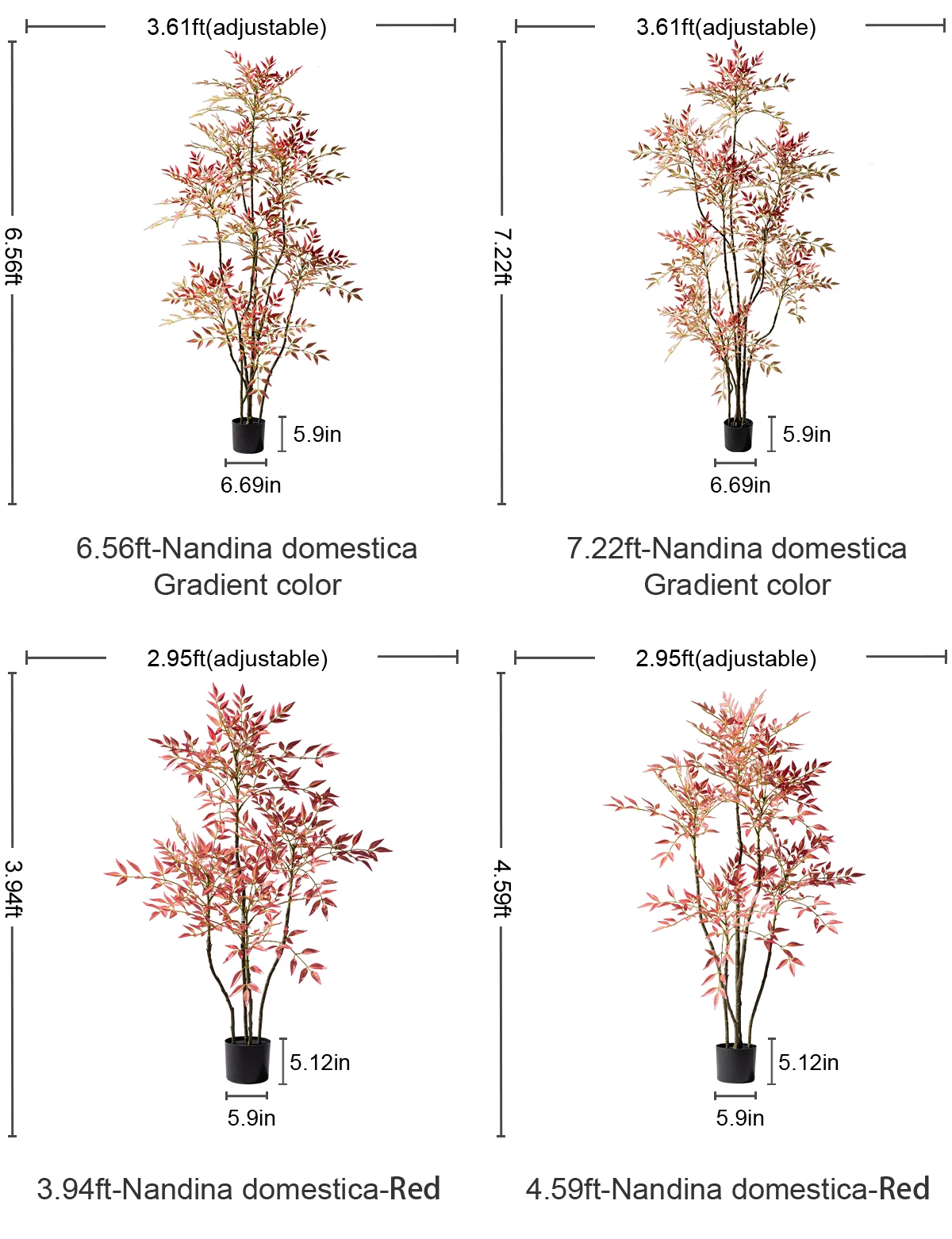 product nantian 6ft indoor large floor bamboo simulation potted faux tree plastic artificial plants for living room decoration birthday-20