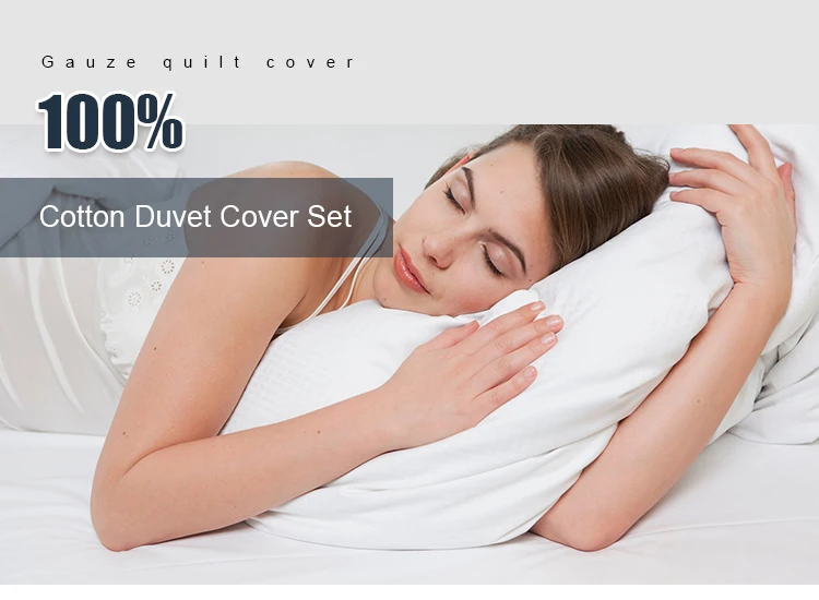 Sage Green Muslin Duvet Cover Set Ties Cotton Double Gauze Sheet