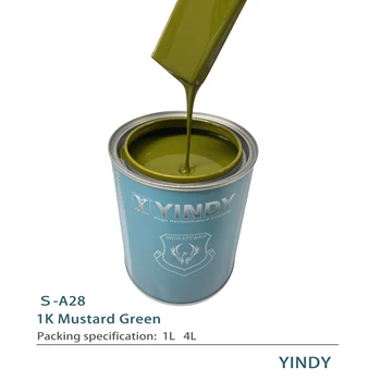 Hot Selling Best-Selling Auto Paint 1K Mustard Green Color Coating  Car Refinish Paint Production Wholesale Manufacturers