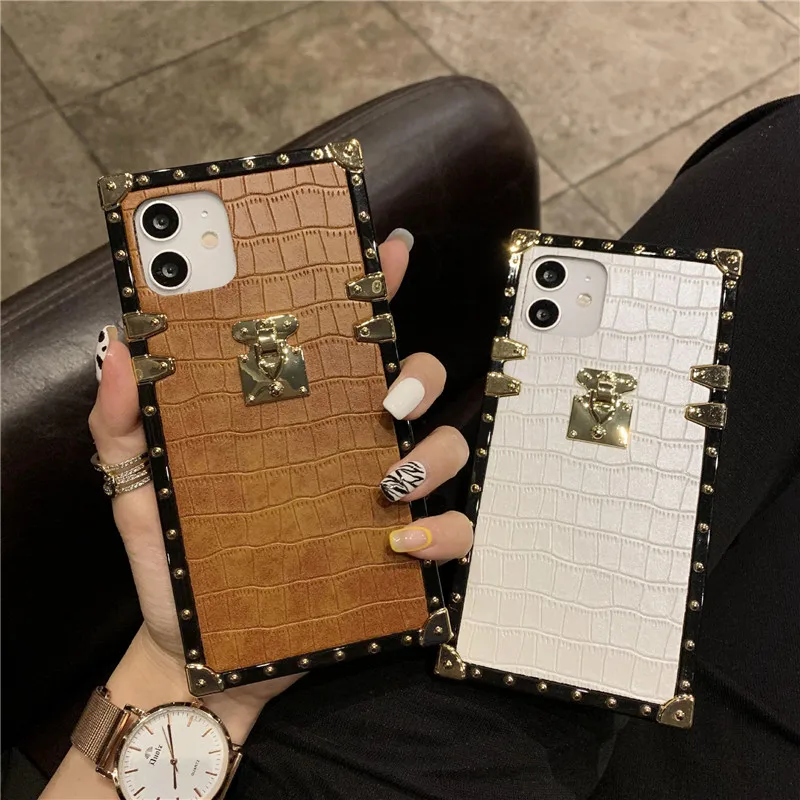 LOUIS VUITTON Phone case in crocodile style leather, br…