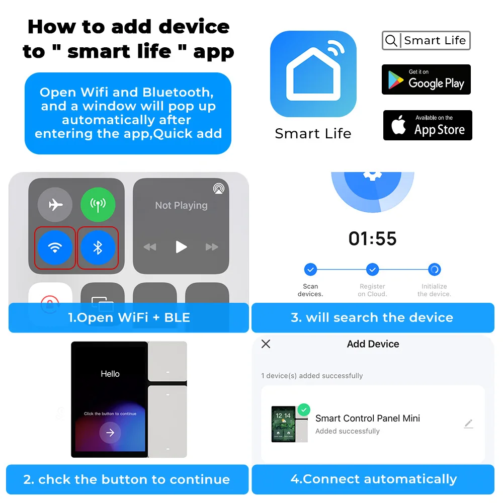 SIXWGH Mini Smart Control Panel PC 220V Max Voltage 16A Max Current with Smart Life App for International EU UK WiFi Network