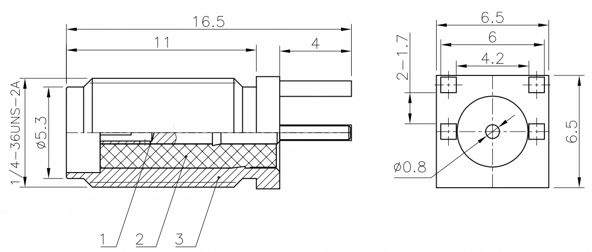 product sma ke coaxial connectors sma 11 deviation angle 165mm long female sma pcb connector-4