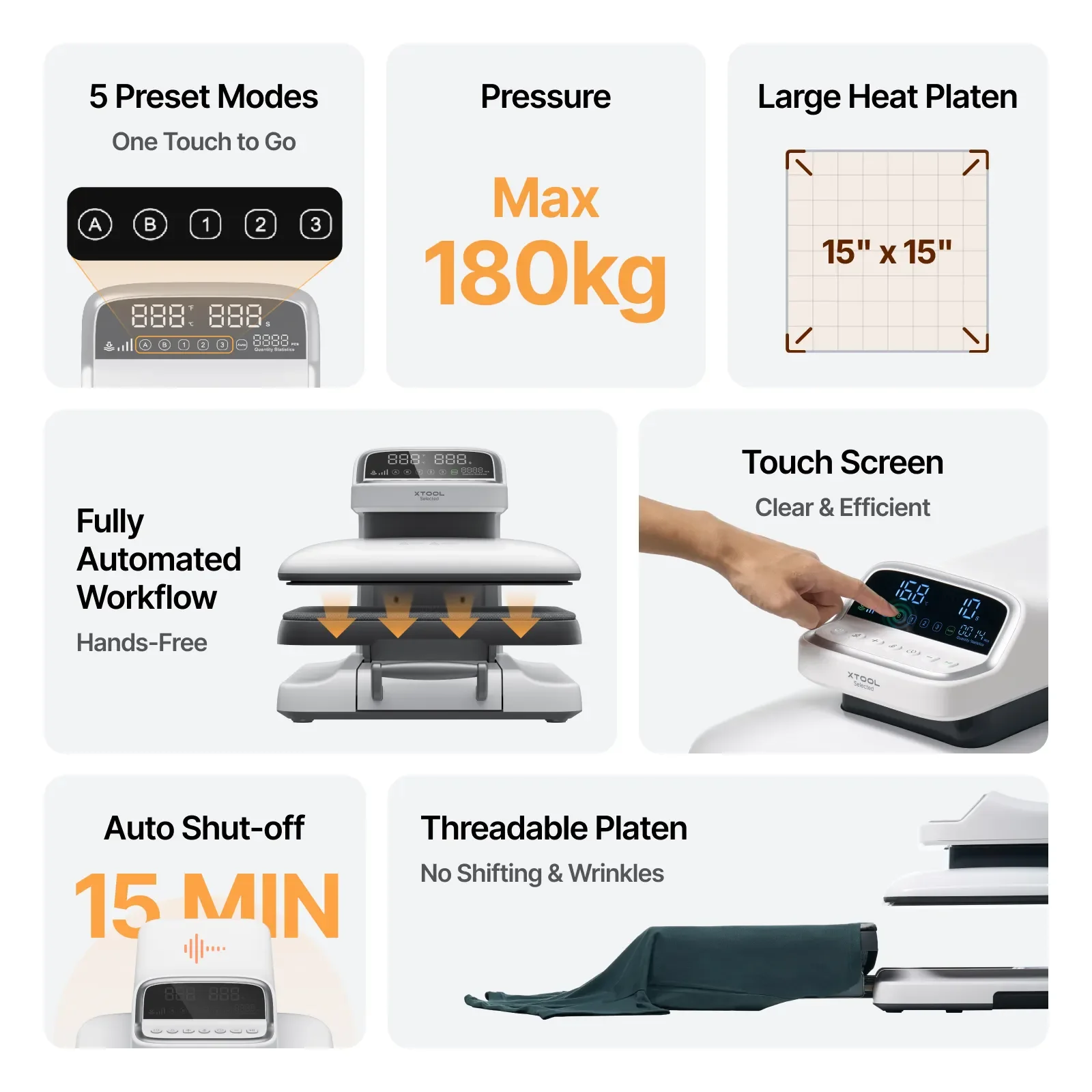 Xtool Selected HP2 Auto Heat Press with 15X15 Inch Platen| Alibaba.com