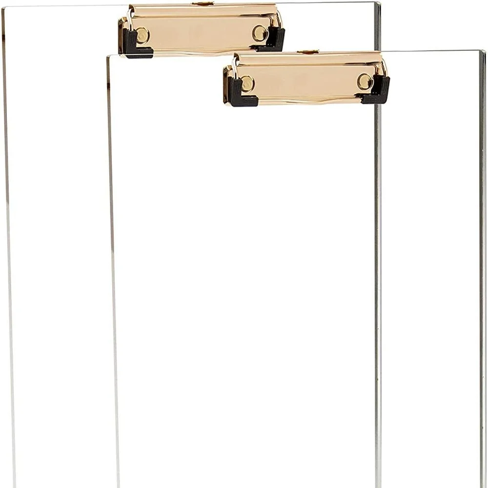 Высококачественная прозрачная акриловая доска с золотым зажимом подходит для стандартной бумаги формата А4 офисные канцелярские принадлежности