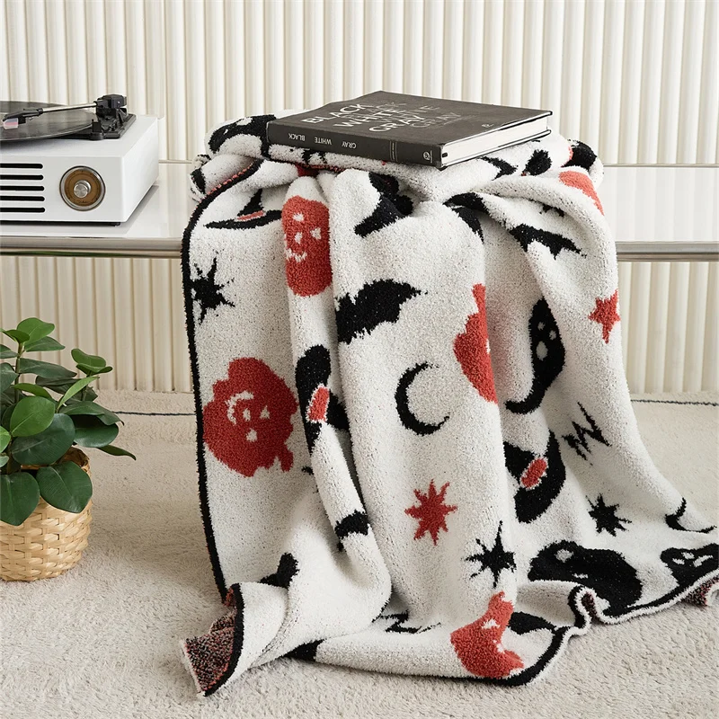 Wholesale Super Cozy Microfiber Knitted Blanket For Halloween Blanket And Home Decoration   WSJPD factory