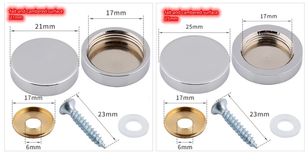 Customized stainless steel advertising screw mirror screw decorative cap screw 10mm -25mm details