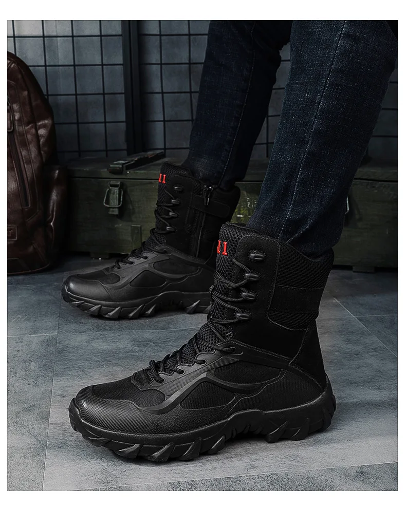 Manufacturers Large Size High Top Tactical Boots Steel Toe Hiking Shoes ...