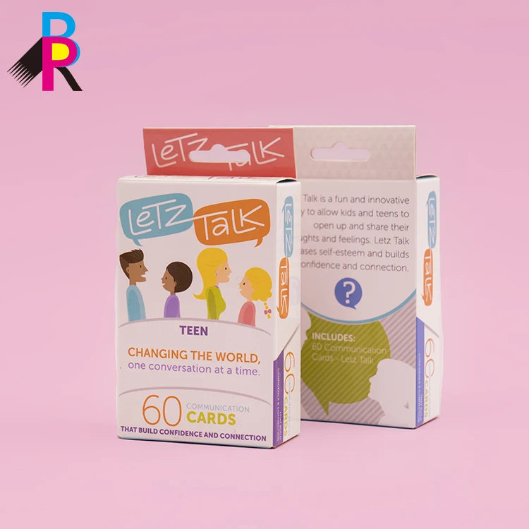 Custom Printed Educational Trivia Card Game Paper Material Family Conversation Question Cards Quiz Game Customized
